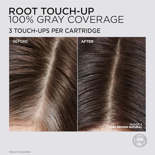 L'Oreal Paris Colorsonic Permanent Hair Dye Cartridge - 4 Dark Natural Brown, Quick Root Touch Up & All-Over Color