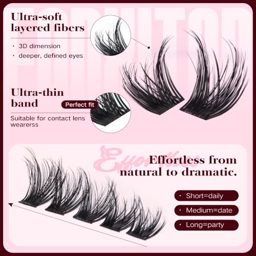 Wispy Volume Lash Clusters 10-16mm Mixed DIY Lashes 162pcs