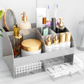 Makeup Organizer with 6 Sections & 2 Drawers, Grey