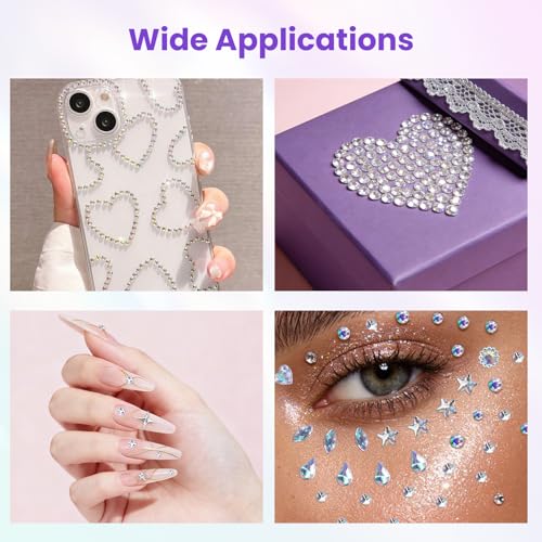 Face Gems Self-Adhesive Rhinestones, 1965pcs Holographic