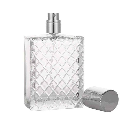 ccHuDE 100ml 3.4Oz Clear Glass Spray Bottles Empty Square Perfume Fine Mist Atomizer Refillable Essential Oil Container for Travel