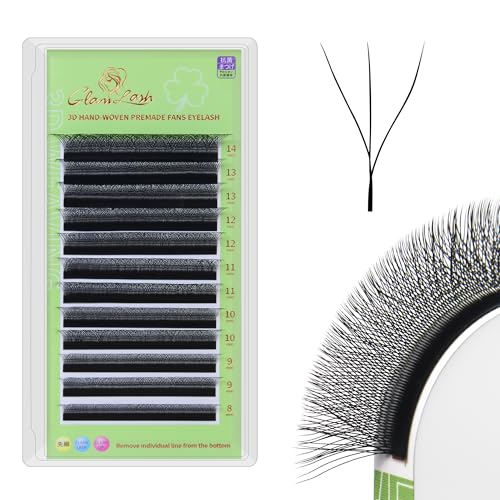 W Eyelash Extensions 3D Volume Premade Fan Natural Soft Matte Lash Professional Salon Supplies (3D,0.07,C,12mm)