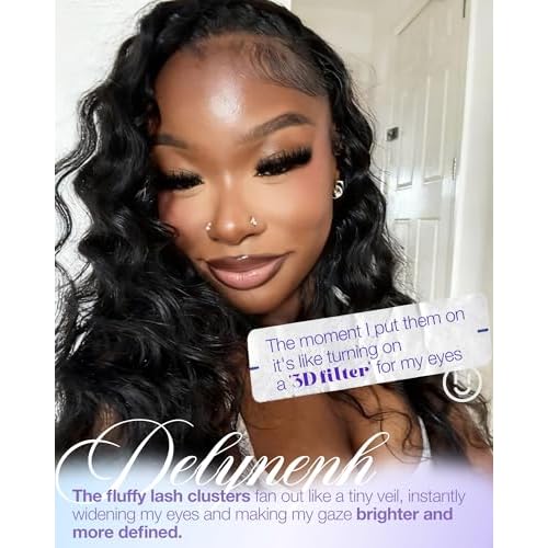 Fluffy Lash Clusters with Spikes 200D+260D Manga Volume Eyelash Clusters 12-22mm Long Cluster Eyelash Extensions D Curl Cluster Lashes Wispy Individual Lashes Clusters by Delyneph