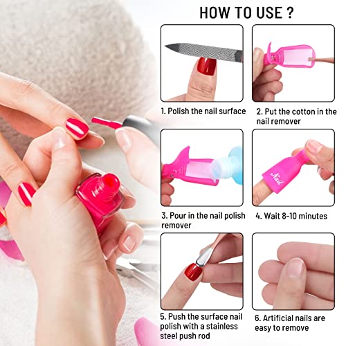 Pink Gel Nail Polish Remover Clips - Reusable Soak Off Nail Clips 10 Pieces - Pink 10-Piece
