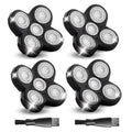 4 Pack Shaver Replacement Blades Compatible with Freedom Head Electric Razor Shaving, 5 Blades Shaver Replacement Heads for Head Shavers for Bald Men, Replacement Blades for Head Shaver Kit, 2 Brush