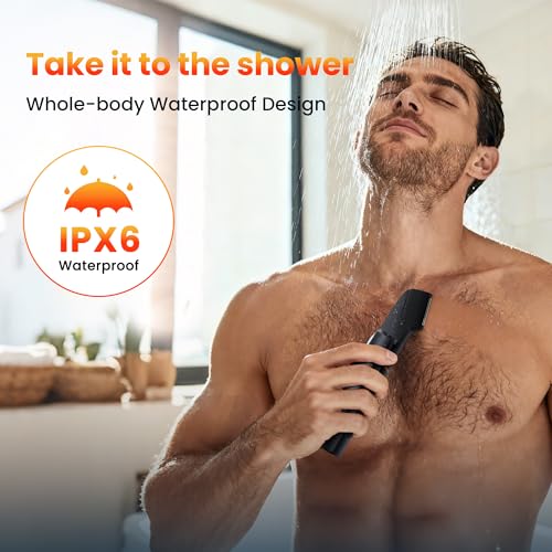 MAXGROOM Waterproof Body Hair Trimmer for Men with Adjustable Comb