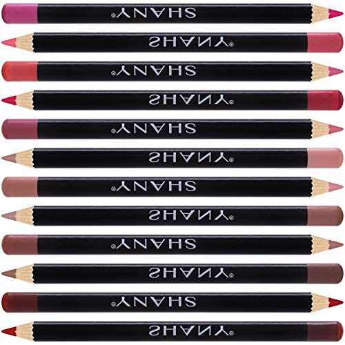 SHANY Dreamy Dozen Matte Lip Liner Set Vegan - Long-Lasting Professional Velvet Cruelty-Free Lipstick Pencils Pens in Varying Shades - Pack of 12