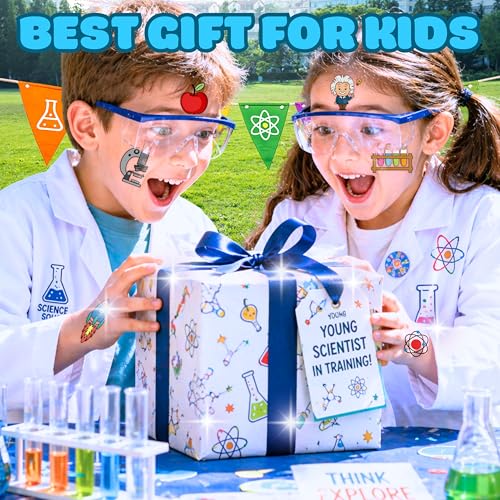 Science Temporary Tattoos for Kids, 96 Pcs Party Favors