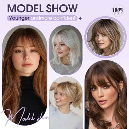 Bleach Blonde Real Human Hair Topper with Bangs Covers Thinning Crown, Clip-In Hair Topper for Thinning Hair (10Inch)