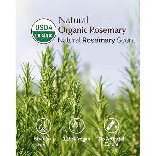 YANIBEST Organic Rosemary Essential Oil, Castor Oil, 100% Pure Natural Hair Oil for Strengthening Hair, Nourish and Repair Damaged Hair, Improve Scalp Health