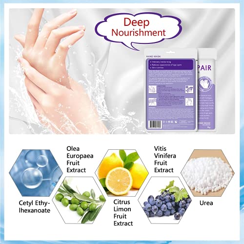 Collagen Moisturizing Hand Mask Gloves for Dry Cracked Hands - 5 Pairs