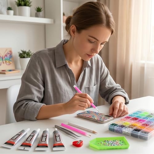 40,000 Pcs Bedazzling Rhinestone Kit with Glue & Tools