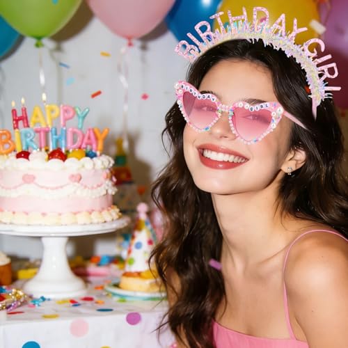 Pink Birthday Girl Headband & Sunglasses Party Kit - Jaciya Celebration Accessories