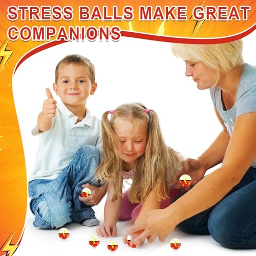 24 Cartoon Stress Balls 1.57" Red & White Fidget Toys