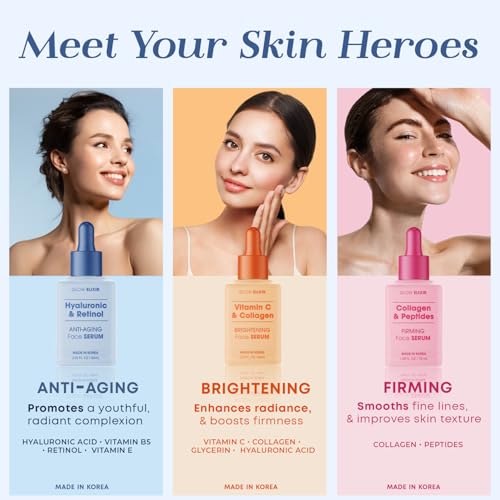 Glow Elixir Retinol Serum for Face with Hyaluronic Acid ? Hydrating Anti-Aging Face Serum for Wrinkles Fine Lines & Uneven Skin Tone ? Dermatologist Tested Korean Skin Care ? Clean Beauty ? 2.02 Fl Oz