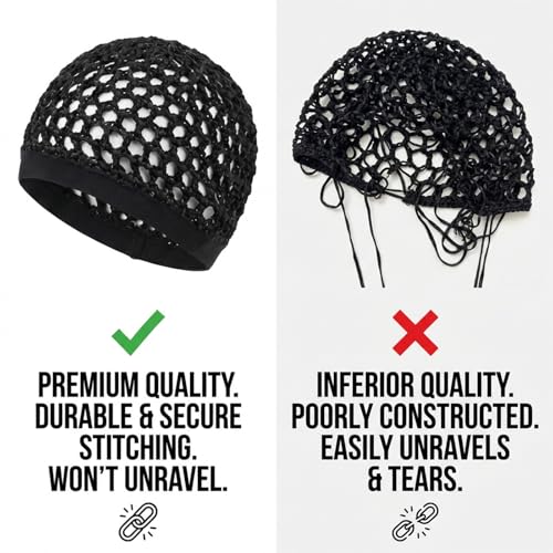 Premium Mesh Hair Net for Sleeping – Soft Band, Breathable Crochet Wrap
