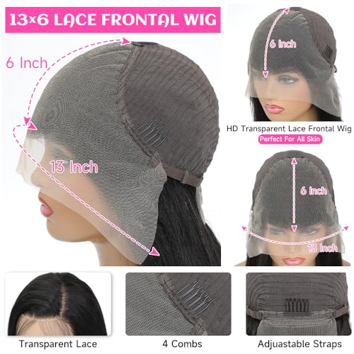 YUNXING 13x6 Body Wave Lace Front Wig 30 Inch 200% Density