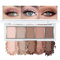 5-Color Matte Eyeshadow Palette - Nude, Pink & Brown