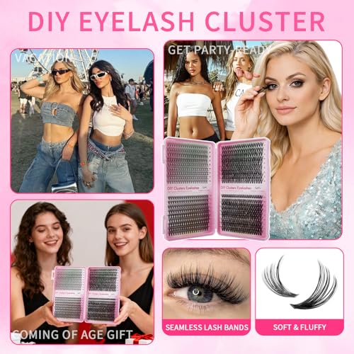 Natural Wispy Lash Clusters 720Pcs DIY Extension Kit with Tools