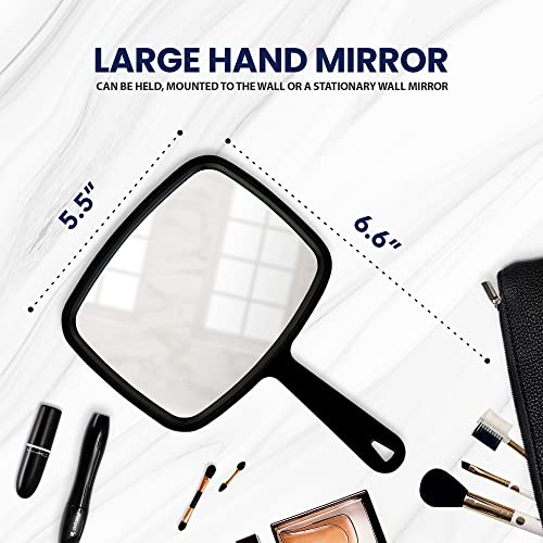 Large Hand Mirror 5.5" Handheld & Wall Mount Makeup