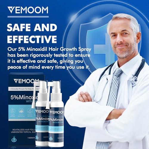 5% Minoxidil Hair Growth Spray for Women & Men - 60ml, Extra Strength Treatment for Thicker, Stronger Hair