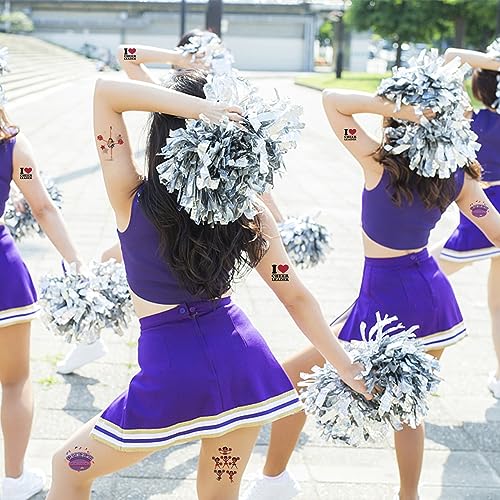 Oringaga 384 Cheerleading Temporary Tattoos for Kids - Sport Cheerleading Game Girl Cheer Dance Birthday Baby Shower Party Supplies Goodie Bag Stuffers Favors Prize Motivational Stickers(24 Sheets)