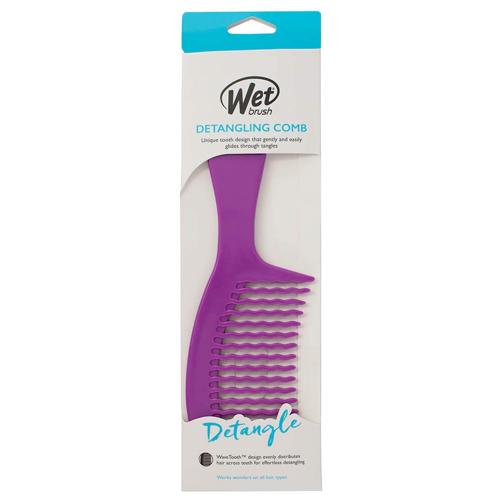 Wet Brush Detangling Comb, Purple - Wide Tooth Hair Detangler with WaveTooth Design that Gently and Glides Through Tangles - Brush Throough Conditioner and Hair Masks - Gentle On Scalp and Pain-Free