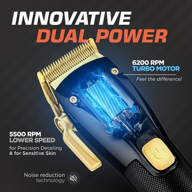 Fagaci Professional Hair Clippers for Men - Cordless with Turbo Power