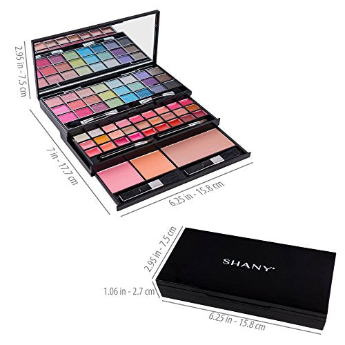 SHANY Classy & Sassy All-in-One Makeup Kit Makeup Set with Cosmetics Mirror, Makeup Applicators, 24 Eye Shadows Colors, 18 Lipstick Lip Glosses, 2 Blushes, and 1 Bronzer - Premium Giftable Packaging