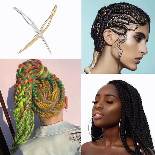 8 Pcs Dreadlock Interlocking Tools Set - Gold & Silver Locs