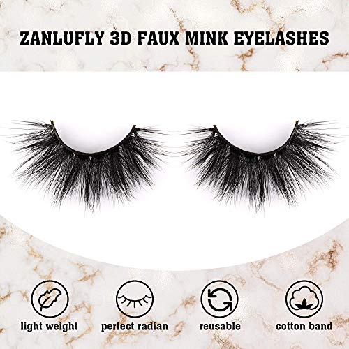 6D Mink Lashes Eyelashes Volume Dramatic Wispy Lashes Mink zanlufly 22MM Long False Eyelashes Luxury Crossed Soft Volume Reusable 10 Pairs Lashes Pack