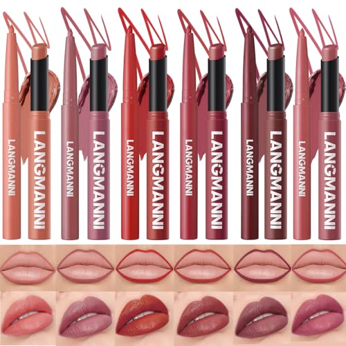 Lip Liner & Lipstick Set - 6 Pairs Matte Makeup Kit