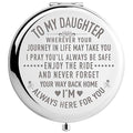 Daughter Gifts from Mom and Dad on Wedding Day, Graduation and Birthday Gifts for Girls, Compact Makeup Mirror (Mir-Daughter-Journey)