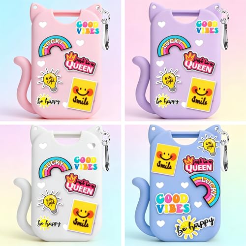 Silicone Case for Touchland Hand Sanitizer Spray, Compatible with Touchland 1 FL OZ/30ML with Keychain & 8 Charms, Cute Hand Sanitizer Travel Accessories, Mothers Day Gifts (Pink+Blue)