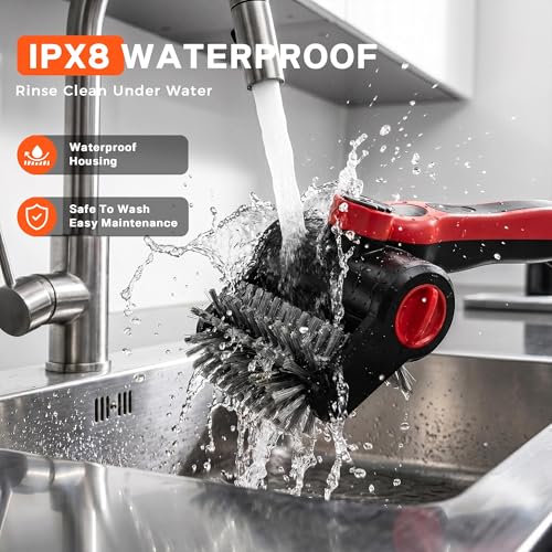 Nozrix Cordless Electric Grill Brush with Water Spray System