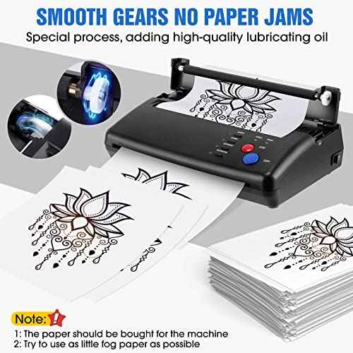 Tattoo Stencil Transfer Printer with 20pcs Tattoo Stencil Paper Transfer Machine Thermal Copier Tattoo Kit Copier Printer