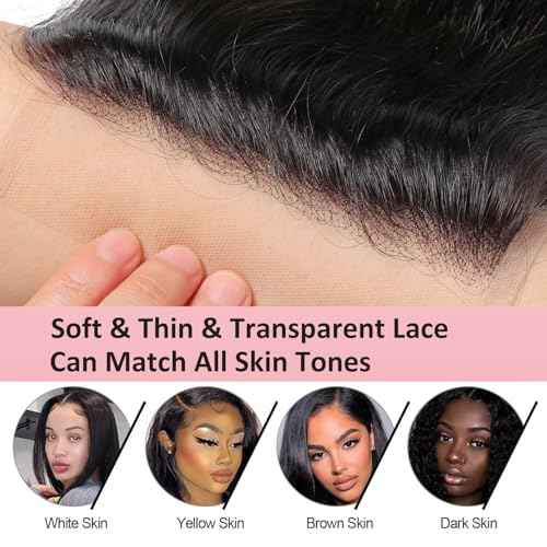 Body Wave 5x5 Lace Closure 12A Brazilian Virgin Remy Human Hair Closure for Women Hd Transparent Lace Free Part 100% Human Hair Natural Black 20 Inch