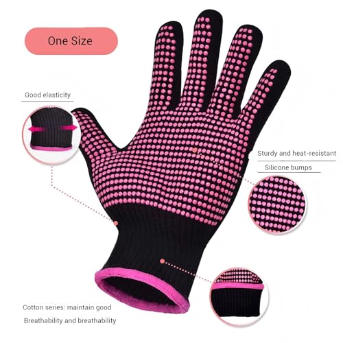 Heat Resistant Styling Gloves with Silicone Grip
