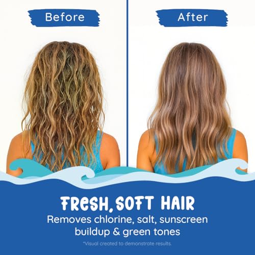 Fresh Monster Swim Shampoo for Kids ? Clarifying Shampoo for Chlorine & Salt Water Removal ? Tear-Free, Sulfate-Free, Gentle Post-Swim Hair Wash for Swimmers, 8.5 oz