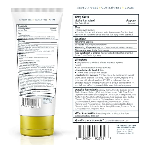 Oars + Alps SPF Mineral SPF Sunscreen Body Lotion, Infused with Hyaluronic Acid, Shea Butter, and Coconut Oil, Water and Sweat Resistant