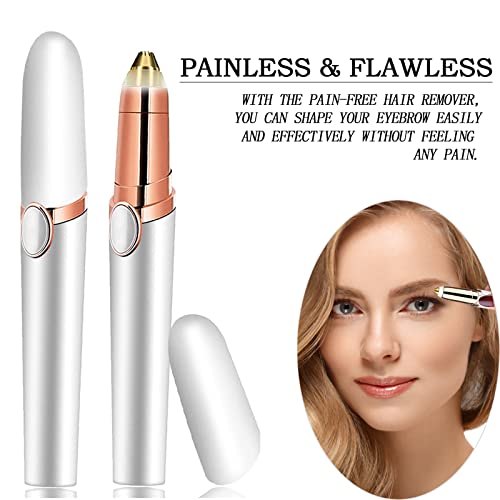 Eyebrow Hair Remover, Eyebrow Razor, Flawless & Pain-Free Eyebrow Facial Hair Removal for Women & Men, Fast and Easy Hair Trimmer (White)