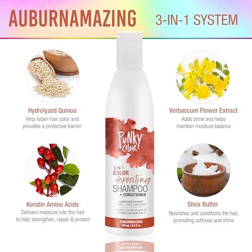 Punky Colour 3-in-1 Color Depositing Conditioner - Auburnmazing, 8.5 fl oz