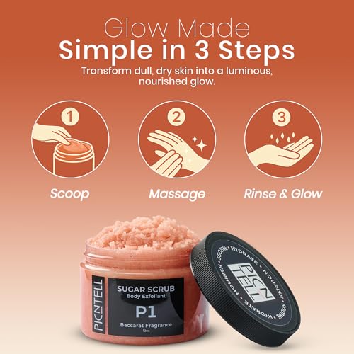 P1 Scented Body Scrub ? Premium Quality Sugar Scrub with Bac.Rouge.540 Fragrance ? Hydrating & Exfoliating Body Scrub with Natural Ingredients (12 OZ Full Size)