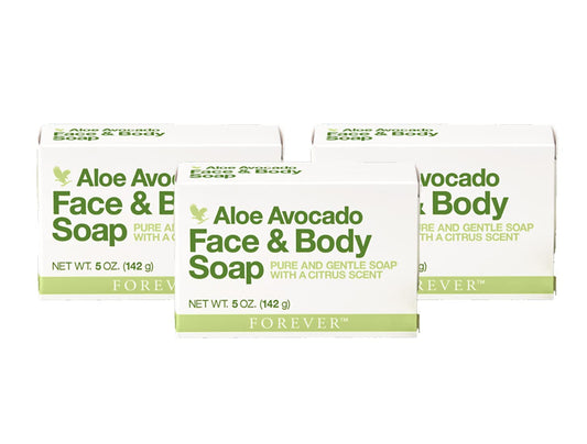 Forever Living - Forever Aloe Avocado Face & Body Soap - Luxurious, Nutrient-Rich - Gentle Cleansing with Fresh Citrus Scent - Moisturizes - Pack of 3