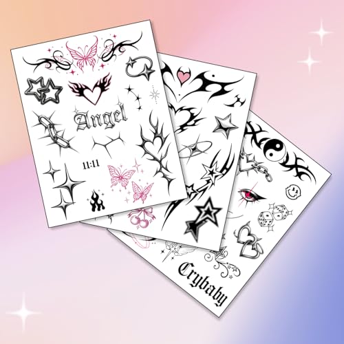Y2K Temporary Tattoos | Waterproof Fake Tats for Parties