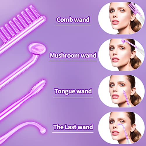 UUPAS High Frequency Facial Wand with 4 Violet Tubes