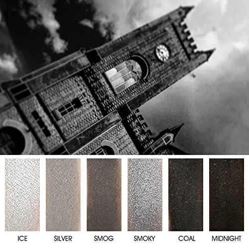 ecofavor Black Smoky Eye shadow Palette, DE¡¯LANCI PANDA 9 Colors True Black Dark Grey Smokey Goth Makeup Pallet, 9 Soft Matte Shimmer High Pigmented Basic Black White Gray Shade for Halloween