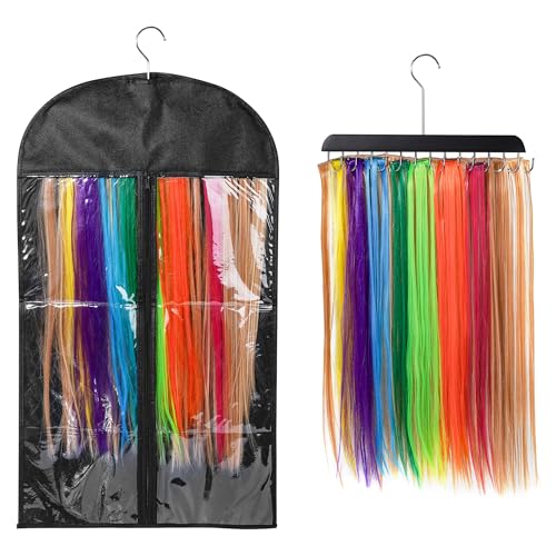 Doytn Hair Extension Holder with 14 Hooks & 31.5x17.7 Inch Dustproof Bag