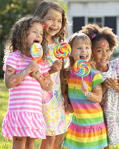 Candy Land Temporary Tattoos - 244 Pieces, 20 Sheets