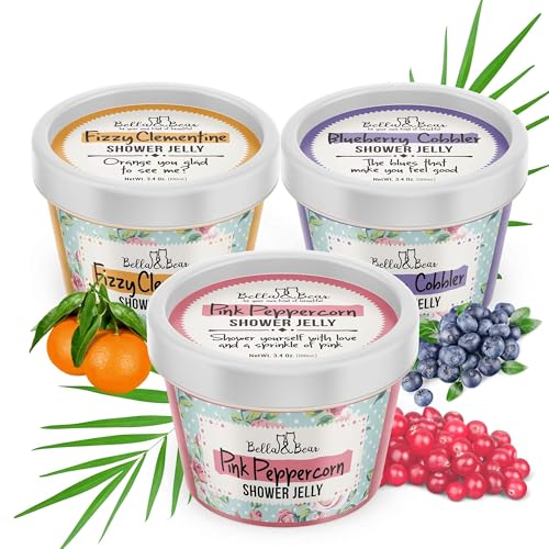 Bella & Bear Tutti Frutti Shower Jellies, Cute Gifts for Teenage Girls and Tweens, Pack of 3 x 3oz
